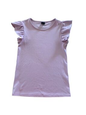 Greyson Clothiers Girls Venus Ruffle Sleeve Top Pink Size 10 Performance Golf